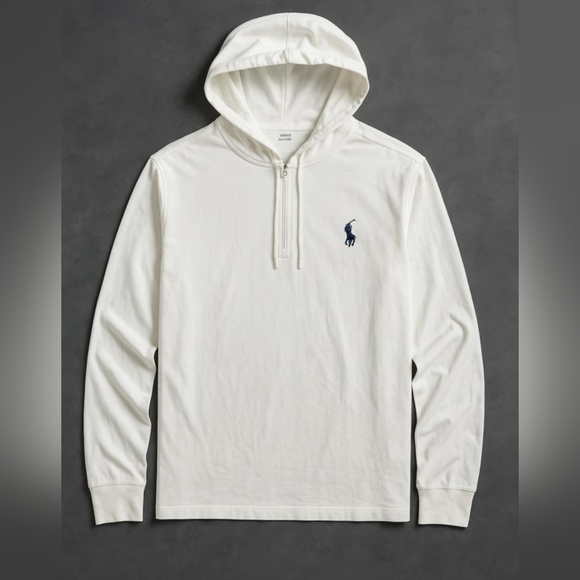 Polo by Ralph Lauren White Hoodie with Logo Size M - Picture 2 of 5